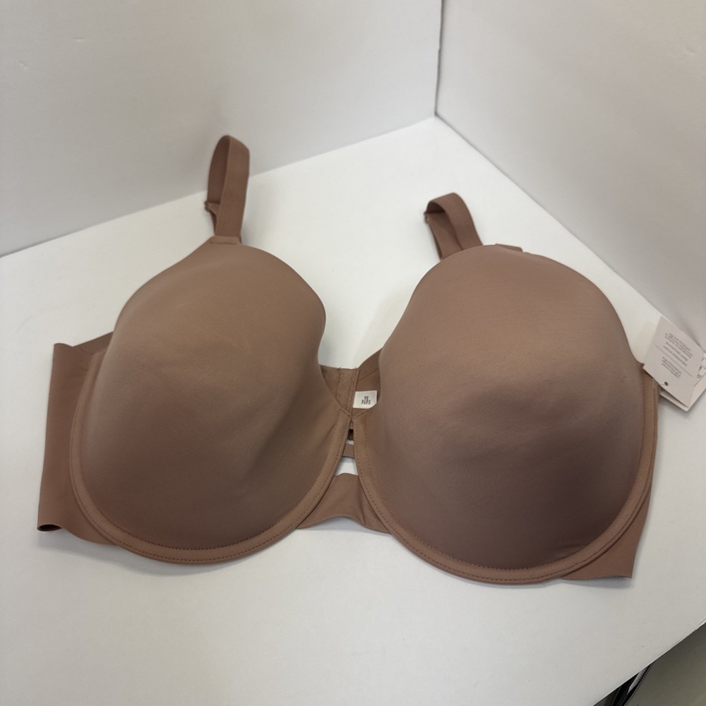Auden Light Lift Plunge Bra Solid Rose Pink Padded Underwire Size 40DDD